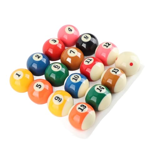 Asixxsix Regulation Pool Balls, Scratch Long Color Life Billiard Balls, Billiards with 16 Piece Resin Set for Home Parties Parents and Kids Different Players