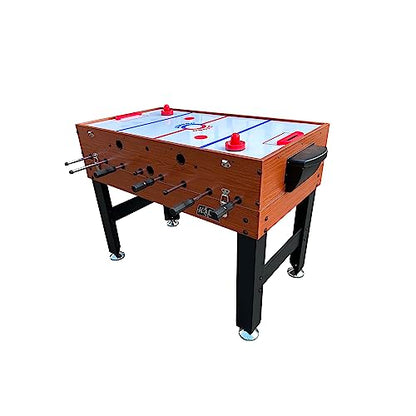 KICK Trio 48″ 3-in-1 Multi Game Table - Foosball, Billiards/Pool & Air-Hockey - color: Brown