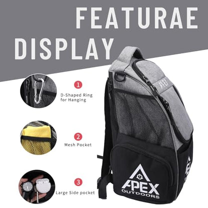 Disc Golf Bag, Large Disc Golf Backpack Holds Over 21 Discs, Durable & Lightweight with Multiple Storage Pockets - color: Grey