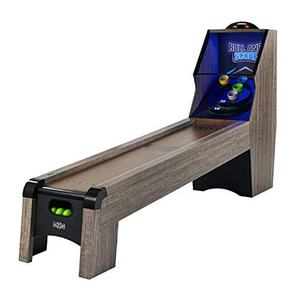 Hall of Games Roll & Score Multiple Styles Arcade Game Collection, Durable & Stylish Designs with Game Balls, Perfect for Family Game Rooms - style: Updated Version - 108"(Brown & Blue)