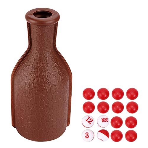 DGZZI Billiard Pool Shaker Pool Snooker Billiard Table Kelly Pool Shaker Bottle with Red and White Tally Peas - color: Brown