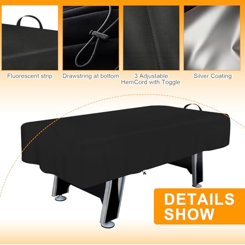 Air Hockey Table Cover, Air Hockey Game Tables Cover ,600D Oxford Heavy Duty Waterproof ,Suitable for Indoors/Outdoors,83.8" W X 44" D X 15" H,Black