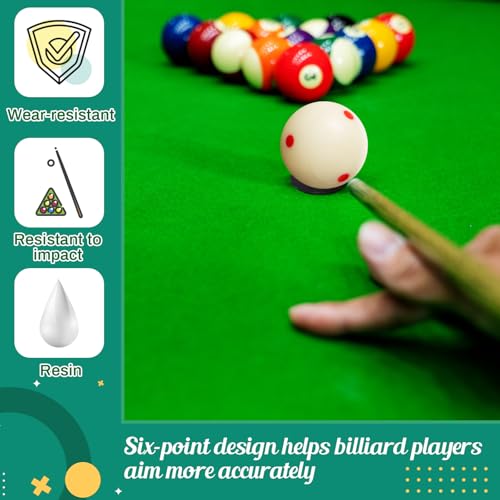 Foilswirl 2 Pcs Billiards Cue Ball 2-1/4" Pool Cue Practice Training Artifact with Three Finger Billiard Gloves 2 Ball Bag 6 Pool Table Marker Dots for Billiard Table Accessory - style: Round Case