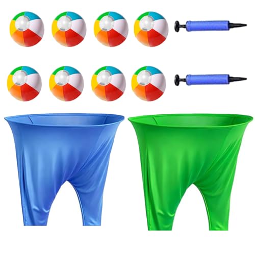 2 Pack Granny Pants Yard Game,Outdoor Party Game with 8 Pack Bouncy Balls and 2 Pack Pump,Fun Family Reunion and Adult Game for Groups - size: small sizes
