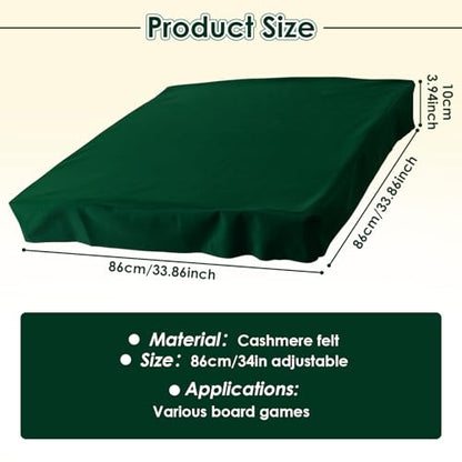Game Table Cover, Foldable Decorative Felt Card Table Cover, Foldable Poker Tables Covers, Soft Game Tables Cloth, Felt TableCover for Poker Cards Games Mahjong Board Games Domino.
