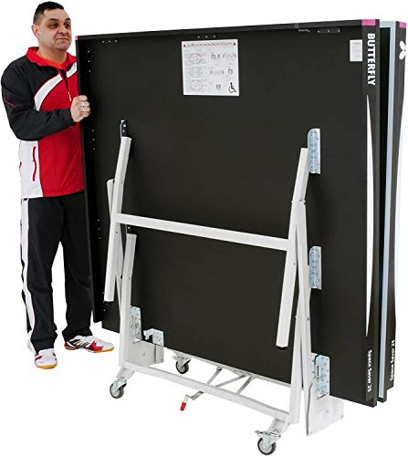 Butterfly Space Saver 22 Ping Pong Table—Indoor Rollaway Game Table—ITTF Approved Table Tennis Table for Tournaments, Clubs, Or Homes—Professional Ping Pong Net Included—Compact Storage