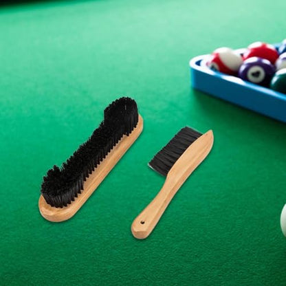 2Pcs Pool Table Brush Set Billiard Snooker Supplies Wooden Handles Billiard Brush Pool Table Accessories for Club Home Bar