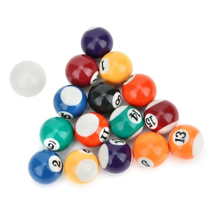 Mini Pool Balls, Small Size Billiard Table Ball Set, Pool Cue Balls, 16PCS 32MM Resin Mini Children Billiard Ball Toy Pool Table Accesssory, Billiards Resin Full Toy kit