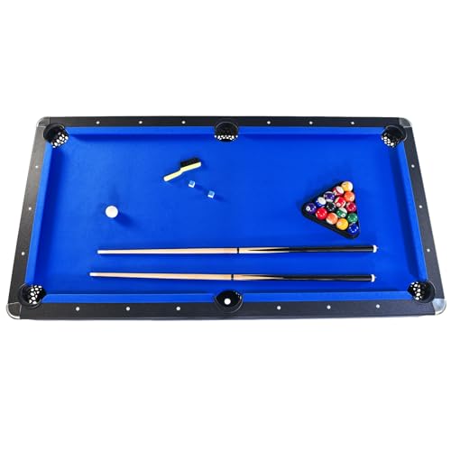 Pool and Ping Pong Table for Home Billiard Table with Table Tennis Top and Blue Felt Ping Pong and Pool Table Combo with Billiards Parts and Table Tennis Accessories for Basements Bars Clubs Community