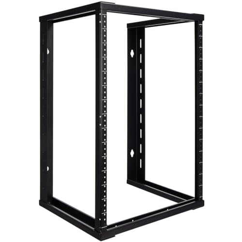 NavePoint 15U Wall Mount Rack - Server Rack for 19 Inch IT Equipment Open Frame Rack – Network Rack for AV & Server Equipment 16” Deep Rack, Black - size: 15U