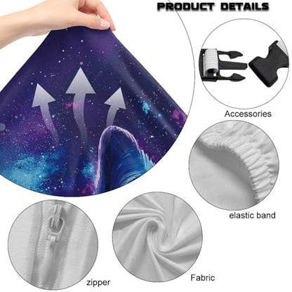 Suobstales Galaxy Wolf Butterfly Pattern Gaming Chair Cover, Stretchable Office Computer Chair Cover Ergonomic Cat Proof Protector with Armrests, Comfy Executive Rolling Chairs for Home Office - color: Galaxy Wolf Butterfly