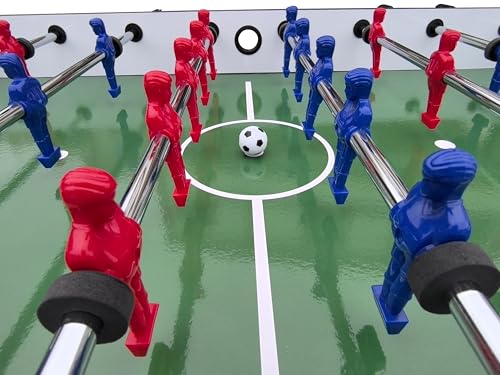 4ft Foosball Table: Compact Size for Small Spaces & Easy Assembly - Modern Red/Black Design for Adults & Teens in Apartments & Game Rooms