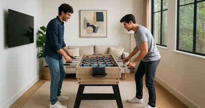 KICK Quatro 55" 4-in-1 Foldable Multi Game Table – Foosball, Billiards/Pool, Push Hockey & Ping Pong - color: Brown