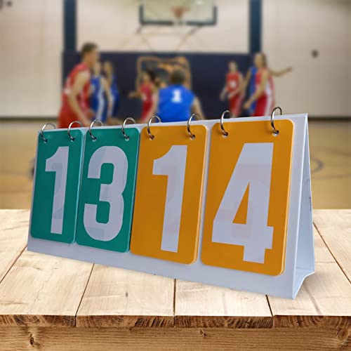 SM SunniMix 4 Digit Flip Score Scorekeeper Competition Portable Tabletop Scoreboard for Basketball Tennis Ball Badminton Baseball Sports