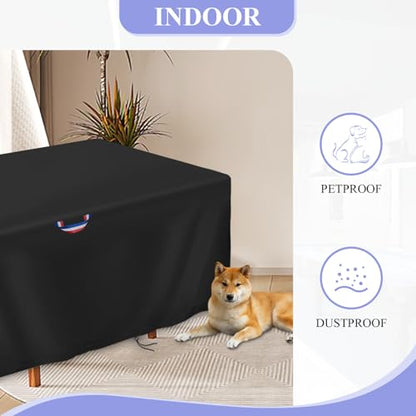POMER Pool Table Cover - 100 inch Waterproof Table Cover for 8 Foot Snooker Billiard Tables Dustproof 7/8/9 FT Billiard Table Cover - 100x56x32 inch