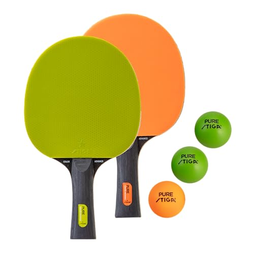 STIGA Pure Color Advance Performance-Level Table Tennis Racket (Yellow) - color: Green/Orange