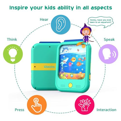 Kids Learning Tablet Educational Learning Pad for Toddlers 2-5 to Learn Alphabets, Numbers, Foods, Time, Music, Vehicles, Tablet Toy for Toddlers Ages 2 3 4 5 6 Years Old - style: Upgrade Version（20 lesson pages green）