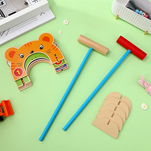 Toyvian Children Croquet Set with Croquet Wood Mallets, Classic Family Game for Lawn,Backyard,Park and More