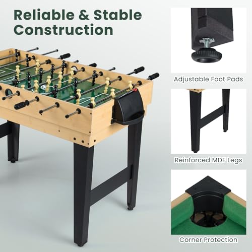 Goplus 10-in-1 Combination Multi Game Table Set, Adult Size Combo Game Table W/Foosball, Table Tennis, Pool, Air Hockey Table, Bowling, Chess, Checkers, Backgammon for Game Night - color: ['Black', 'Brown']
