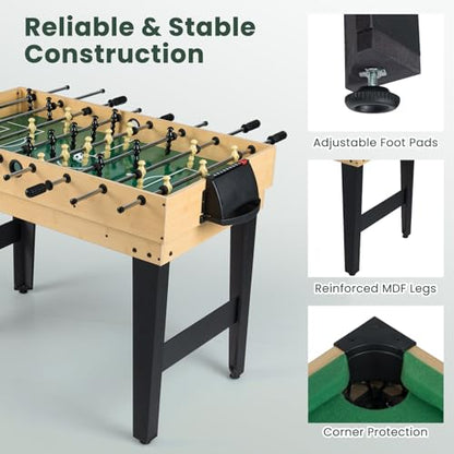 Goplus 10-in-1 Combination Multi Game Table Set, Adult Size Combo Game Table W/Foosball, Table Tennis, Pool, Air Hockey Table, Bowling, Chess, Checkers, Backgammon for Game Night - color: ['Black', 'Brown']