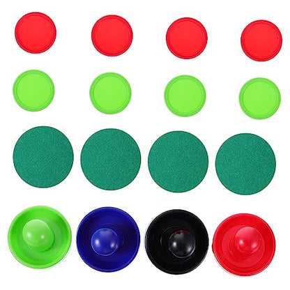 POPETPOP Air Hockey Pusher Set 96mm Plastic Replacement Parts for Table Hockey Sturdy Pucks and Accessories Included for Recreation Rooms