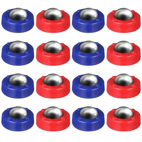 Abaodam 16Pcs Mini Shuffleboard Pucks for Tabletop Game, Replacement Shuffleboard Pucks and Rollers Set for Indoor, Curling Sliders Beads Game Equipment Accessories for Family Fun, 0.94 Inch