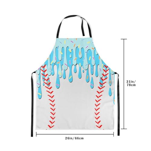 Castle Fairy Ice Cream Drip Baseball Kids Kitchen Apron - color: Blue White