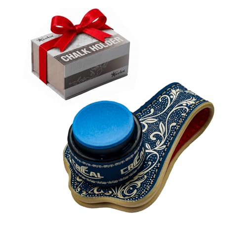 CRICAL Portable Magnetic Pool Chalk Holder Square Chalk Cube Holder Billiard Cue Accessory Gift Idea - color: CL-Chalk Holder Dark Blue White-Chalk