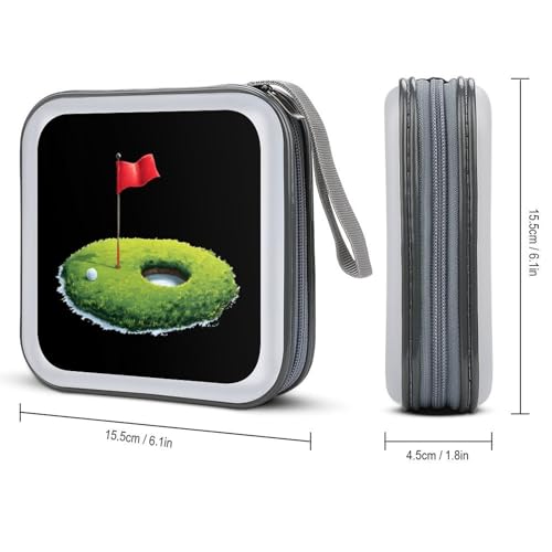 Golf Ball Near Hole CD Storage Case 40 Capacity Disc Storage Binder for Car Home Travel