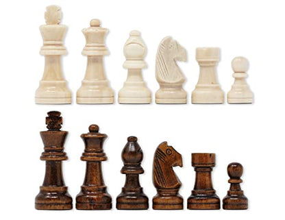 DA VINCI Staunton Wood Chess Pieces 32 Chessmen and Storage Bag (2.5 Inch King) - size: 2.5 Inch King