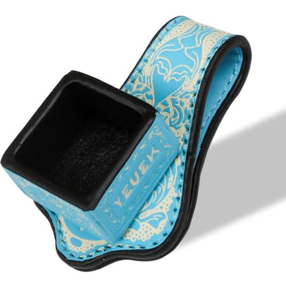 Leather Magnetic Chalk Holder,Portable Pool Cue Chalk Holder with Fixed Clip,Silent Chalk Holder Pool Billiards,Pool Cue Chalk Case for Square Pool Billiards Pool Table Accessories - color: Blue