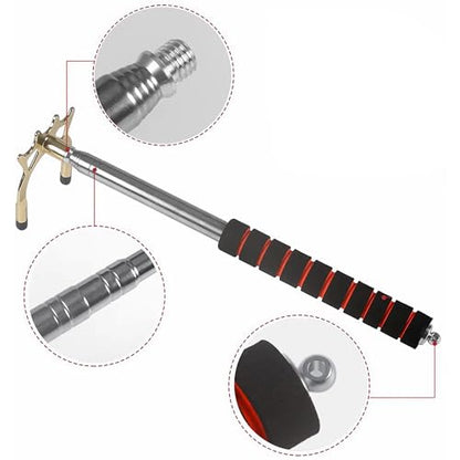 Sarybei Retractable Pool Bridge Billiards Cue Stick Bridge - with 3 Pieces Removable Brass Bridge Head - Billiards Pool Cue Accessory for Pool Table Pool Game Pool Competition