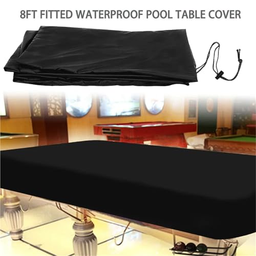 Billiards Table Dust Cover Furniture Waterproof Black Cloth Protective(Black,285 * 158 * 20cm) - color: Black, size: 285*158*20cm
