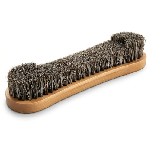 Soft Horsehair Surface Care Tool - Professional Billiard Table Cleaner with U-Shaped Dense Bristles - Ergonomic Wood Handle for Luxury Furniture, Auto Leather, Carpet and Garment Dusting (12 INCH)