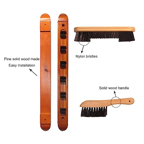 Pool Table Accessory Kit Premium Billiard Acc Kit Professional Billiards Equipment Deluxe Snooker Parts - 58 Inch Pool Sticks 2-1/4 Inch Billiard Balls Set Bridge Stick and Head Brush etc