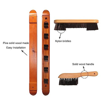 Pool Table Accessory Kit Premium Billiard Acc Kit Professional Billiards Equipment Deluxe Snooker Parts - 58 Inch Pool Sticks 2-1/4 Inch Billiard Balls Set Bridge Stick and Head Brush etc