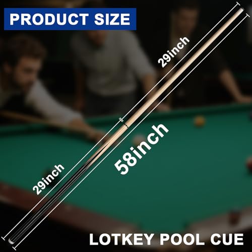 LOTKEY Pool Cue Stick,58"/52"/48"/42" Pool Cue Set of 4/2/1 Billiard Cues Sticks for Professional,Pool Sticks for Adults 14 15 19 20 21oz House Bar with 2 Billiard Chalk - color: 58" set of 2 20oz with 2 Chalks