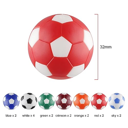 BQSPT 32mm Foosball Balls Foose Balls Table Soccer Game Replacement Foosballs 16pcs,Foosball Multicolor Official 32mm Mini Table Footballs Ball Accessory (16 Pack)