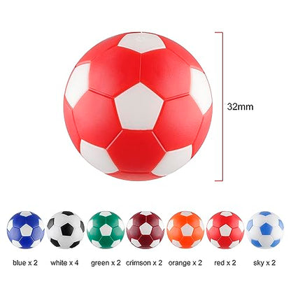 BQSPT 32mm Foosball Balls Foose Balls Table Soccer Game Replacement Foosballs 16pcs,Foosball Multicolor Official 32mm Mini Table Footballs Ball Accessory (16 Pack)