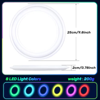 Dilabnba Flying Ring Disc Toy LED Light Beach Backyard Camping Sports Play Soft Discs Outdoor Tossing Toy Christmas Birthday Gift for Teens Boys Kids Adults, Lost Mode, 9.8''/200g - style: Set2