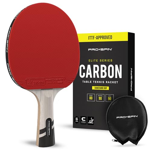 PRO-SPIN Ping Pong Paddles – ITTF Approved Professional Table Tennis Rackets with Carbon Fiber for Superior Control | 7-Ply Blade, Premium Rubber, 2.0mm Sponge - color: 1-Pack | Active Red