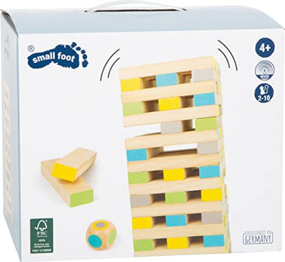 Small Foot 12027 Wobble Tower XXL Active Made of FSC 100% Certified Wood, Outdoor Family Game, from 3 Years Multi-Coloured - style: Wobble Tower XXL
