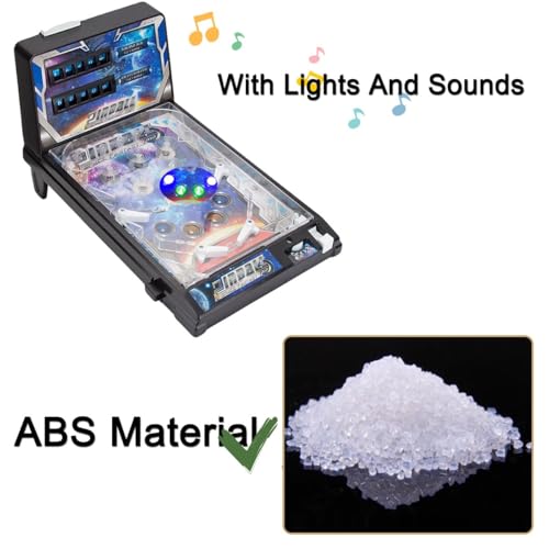 Arcade Electronic Pinball Machine for Home, Desktop Ball Shooting Toy with Lights Sounds and Scorer, Retro Mini Pinball Machine Gifts, Tabletop Pinball Kit for Kids