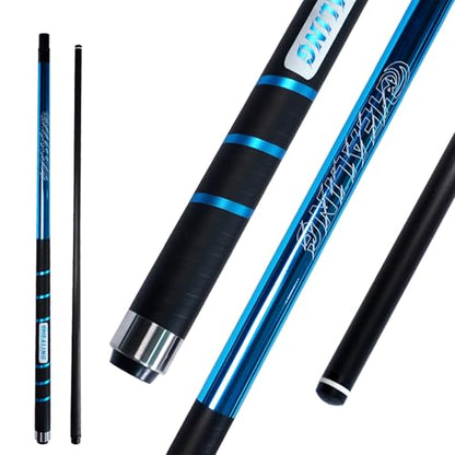100% Carbon Fiber Shaft Billiard Cue 58" 19-21oz 1/2 Joint Carbon Fiber Pool Cue Stick 12.9mm Cue Tip - color: Blue