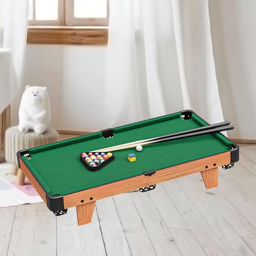Menolana Kids Mini Pool Table Desktop Games Practical Accessories 16 Balls Pool Toys Small Billiards Game Table for Office Home Family