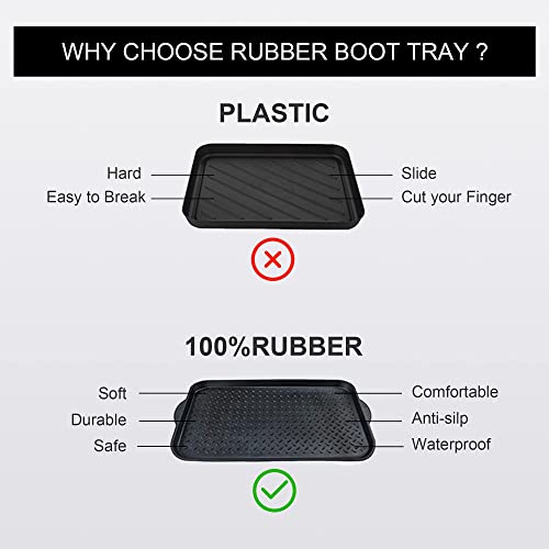 Matace 2 Pack Rubber Small Boot Tray for Entryway,Boot Mat,Shoe Tray,Shoe Mat for Indoor and Outdoor Use, 27.95"x 15.74" (Pack of 2) - size: 29.5"L x 15.7"W x 1.2"Th (Pack of 2)