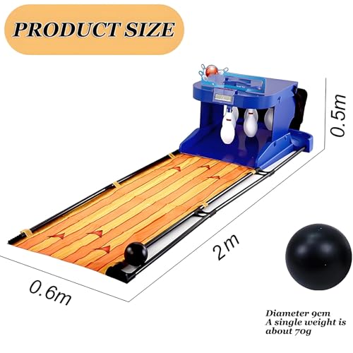 200cm Indoor Bowling Ball Sports Machine,Portable Electric Bowling Set,Foldable Electronic Bowling Alley Game with LED Scoreboard,Automatic Reset