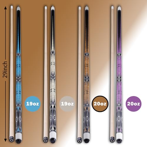 13mm 58 Inch 19 20 oz Billiard Pool Cue Stick, 1/2 Maple Billiard Pool Stick, House Bar Pool Table Sticks for Men - color: Brown 20 oz