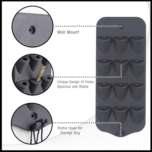 Extguds Dart Display & Stand - 12 Tip Dart Holder, Storage Bag, Mounting Accessories & Sharpening Tool