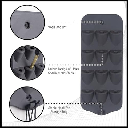 Extguds Dart Display & Stand - 12 Tip Dart Holder, Storage Bag, Mounting Accessories & Sharpening Tool
